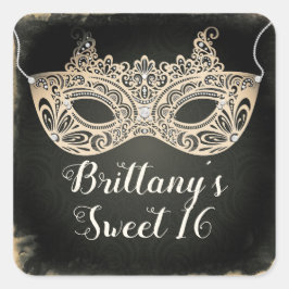 ビンテージ グリーン パール マスカレード マスク スイート 16 パーティー スクエアシール