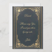 ビンテージ グルームズマン 提案  スーツアップ ブルー 招待状 (裏面)