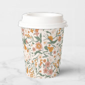 ビンテージ グルーヴィー ボヘミアンフラワー ブライズシャワー 紙コップ (右)