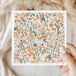 ビンテージ グルーヴィー ボヘミアンフラワー ブライダルシャワー スタンダードランチョンナプキン