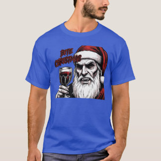 ビンテージ コミック風 クリスマス 吸血鬼 サンタクロース Tシャツ