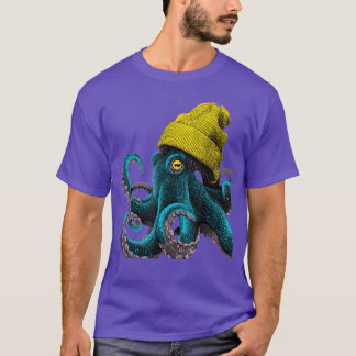 ビンテージ コミック ポップアートスタイル たこ ビーニー帽 Tシャツ