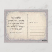 ビンテージ ゴシック スケルトン ハロウィンパーティー ご招待 ポストカード (裏面)