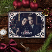 ビンテージ ゴシック フォト フラット ホリデー カード