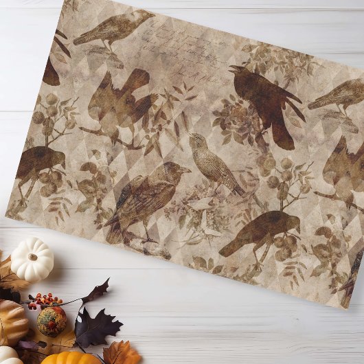 ビンテージ ゴス デコパージュ クロウ ラーヴェン 薄葉紙