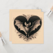 ビンテージ ゴス バット バレンタイン ゴシック レトロ カード (正面/裏面インサイチュ)