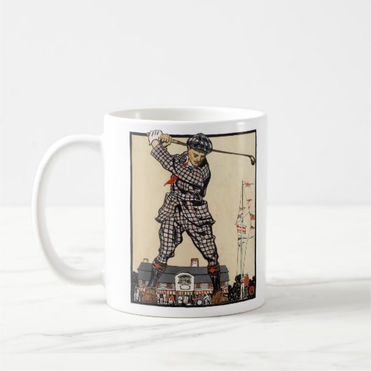 ビンテージ ゴルフ好き アンティーク ゴルファー コーヒーマグカップ (左)