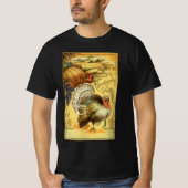 ビンテージ・サンクスギビングのご挨拶と七面鳥 Tシャツ (正面)
