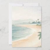 ビンテージ サンセット オーシャン ショアライン デコ レトロ ウェディング 招待状 (裏面)