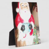 ビンテージ サンタとスノー アート プリント フォトプラーク (側面)