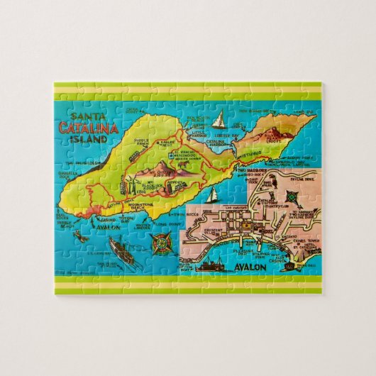 ビンテージ サンタカタリナ島 8x10 ジグソーパズル (横)