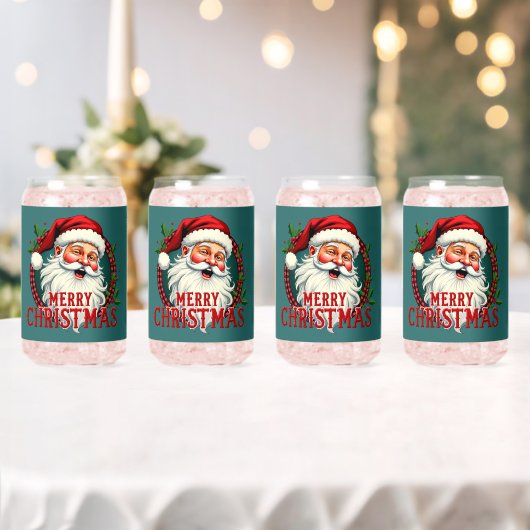 ビンテージ サンタ メリークリスマス イラスト ガラス缶 (インサイチュ (ウェディング))