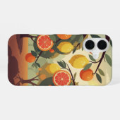 ビンテージ・シトラス果樹園 iPhone 16ケース (裏面横)