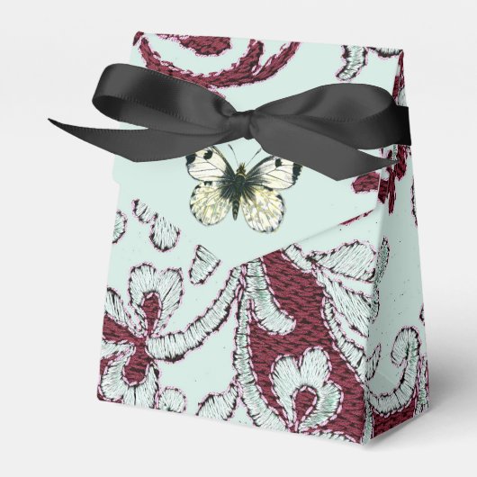 ビンテージ シャビー シックなレースと蝶 フェイバーボックス (正面サイド)