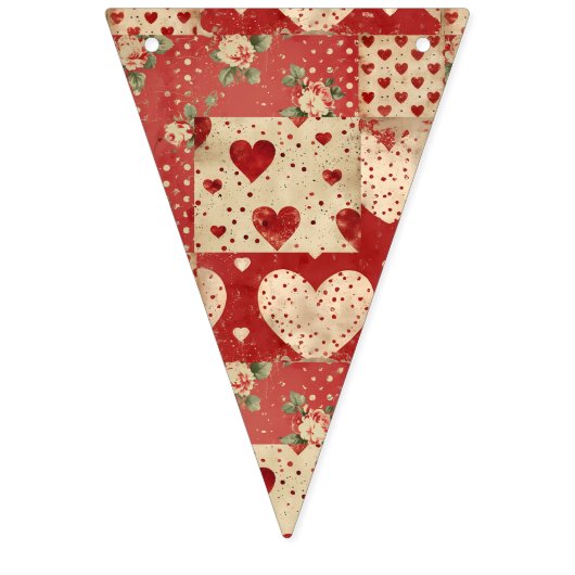 ビンテージ シャビー シック バンティングフラッグ (第1の旗)