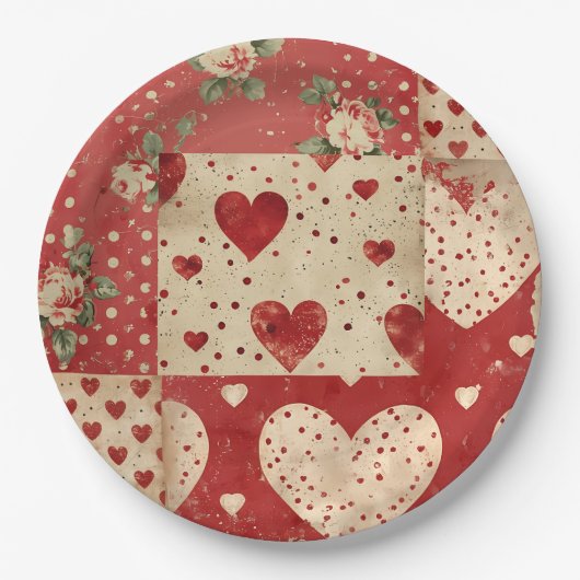 ビンテージ シャビー シック ペーパープレート (正面)