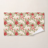 ビンテージ シャビー シック ローズ パターン バスタオルセット (ハンドタオル)