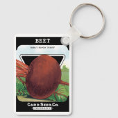 ビンテージ シード パケット ラベル アート、ビート野菜 キーホルダー (裏面)