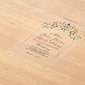 ビンテージ ジオメトリー 繊細 クラシカル モチーフ ウェディング アクリル招待状 (レイダウン)