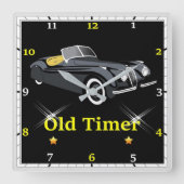 ビンテージ・ジャガー・ウォールクロック スクエア壁時計 (正面)