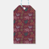 ビンテージ ジャングル サファリ ピンク ベビーシャワー ギフトタグ (裏面)