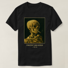 ビンテージ スカルスモーキング – ユニークなゴッホ風 Tシャツ