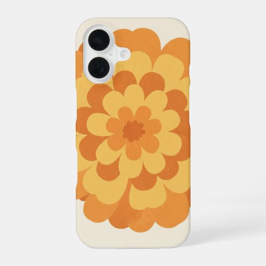 ビンテージ スタイリッシュ マリーゴールド iPhone 16ケース (裏面)