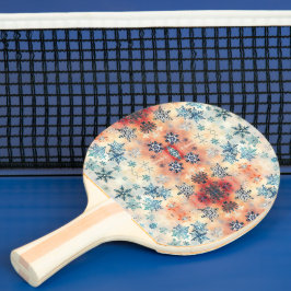 ビンテージ スノーフレーク柄 ピンポン パドル 卓球ラケット