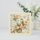 ビンテージ スプリング フローラル イースター バンチ 招待状 (スタンド正面)