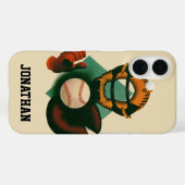 ビンテージ スポーツ 野球選手、キャッチャーミット付き Case-Mate iPhoneケース (裏面 (横))