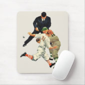 ビンテージ スポーツ 野球選手 ホームプレートでセーフ マウスパッド (マウス)
