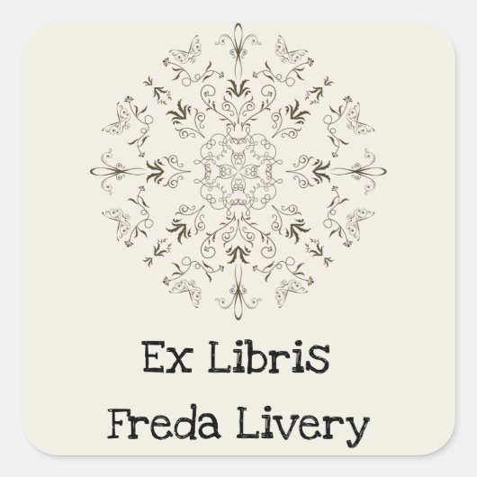 ビンテージ スワールが咲き誇る クラシック スクエアシール (正面)