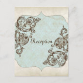 ビンテージ スワール フローリッシュ エッチング フローラル ウェディング エンクロージャーカード (裏面)