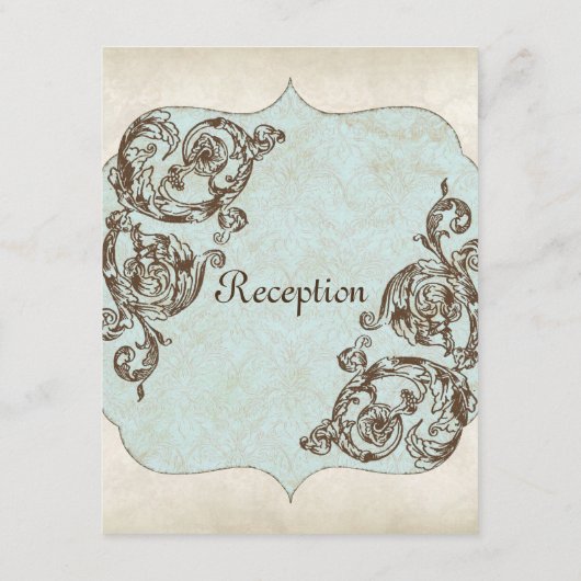 ビンテージ スワール フローリッシュ エッチング フローラル ウェディング エンクロージャーカード (裏面)