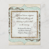 ビンテージ スワール フローリッシュ エッチング フローラル ウェディング エンクロージャーカード (正面)