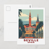 ビンテージ セビリア スペイン 大聖堂 旅行 ポストカード (正面/裏面)