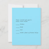 ビンテージ タイポグラフィー ブラックボード ウェディング RSVP ブルー (裏面)