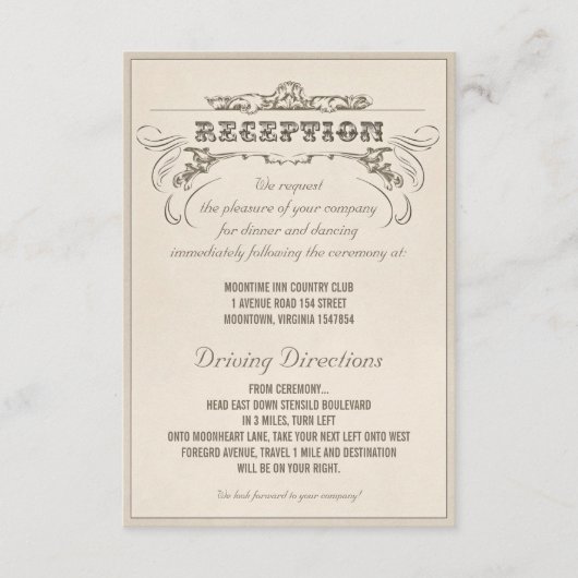 ビンテージ タイポグラフィー ヴィンテージ デザイン 結婚式 披露宴 エンクロージャーカード (正面)