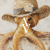 ビンテージ タコの絵 牧歌的な気まぐれな軟体動物 ポスター