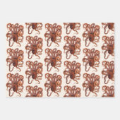 ビンテージ タコ マクロプス、マリン アクアティック アニマルズ ラッピングペーパーシート (正面2)