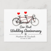 ビンテージ タンデム自転車 オーダーメイド 結婚記念日 ポストカード (正面)