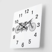 ビンテージ タンデム自転車 スクエア壁時計 (傾斜)