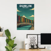 ビンテージ ダブリン アイルランド ハーペニー橋 旅行 ポスター (ホームオフィス)