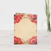 ビンテージ ダンシング カップル バレンタイン フラット ホリデー カード (裏面)