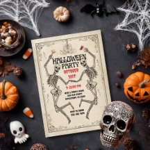 ビンテージ ダンシング スケルトン エレガント ゴシック ハロウィン