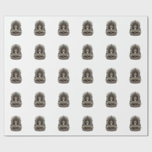 ビンテージ チェス チェックメイト スカル キング ラッピングペーパー