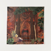 ビンテージ ティキ アロハ ハワイアン ルアウ パーティー 背景 タペストリー (正面)