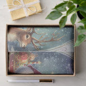 ビンテージ デコパージュ サンタクロースとトナカイ  薄葉紙 (ギフト)