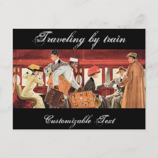 ビンテージ・トラベル・バイ・トレイン ポストカード (正面)