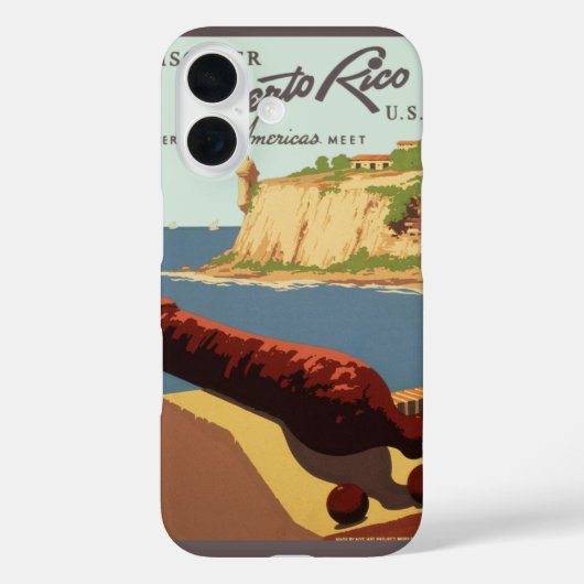 ビンテージ トラベル ポスター アート、プエルトリコを発見しよう! Case-Mate iPhoneケース (裏面)
